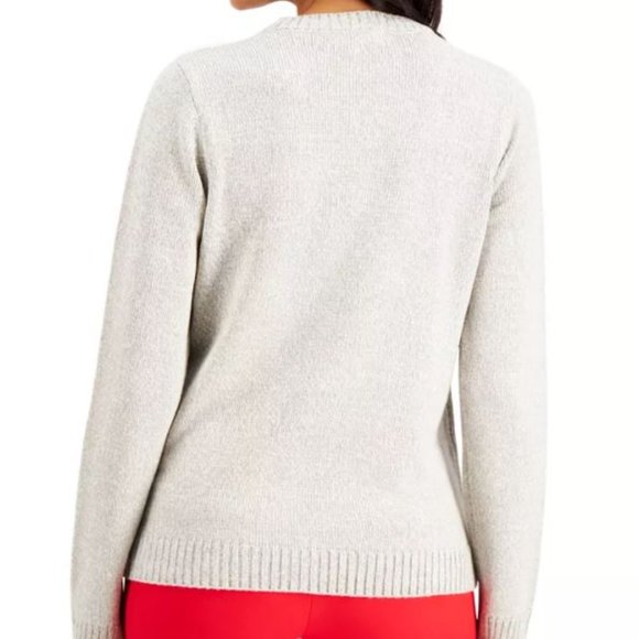 Christmas Sweater Embellished Polar Bear by Karen Scott Sz M - Picture 2 of 4